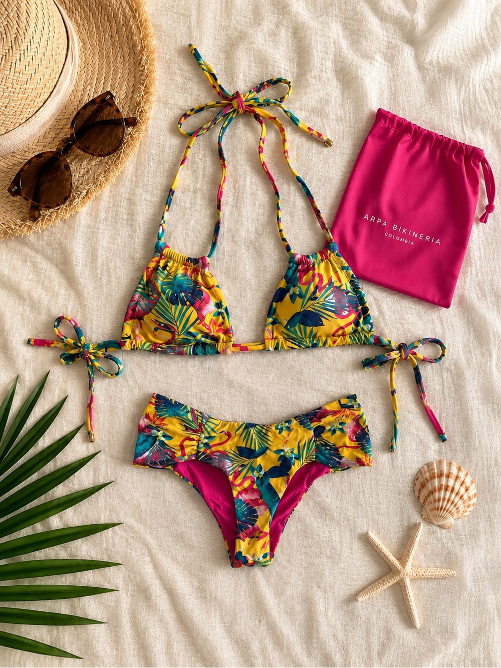 Arpa Bikineria Tropical Print Bikini Set | Made in Colombia | Size S